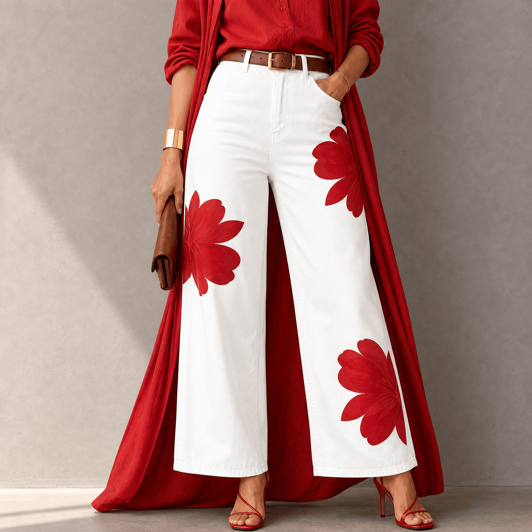 Florenza – Women's Bold Floral Wide-Leg Jeans