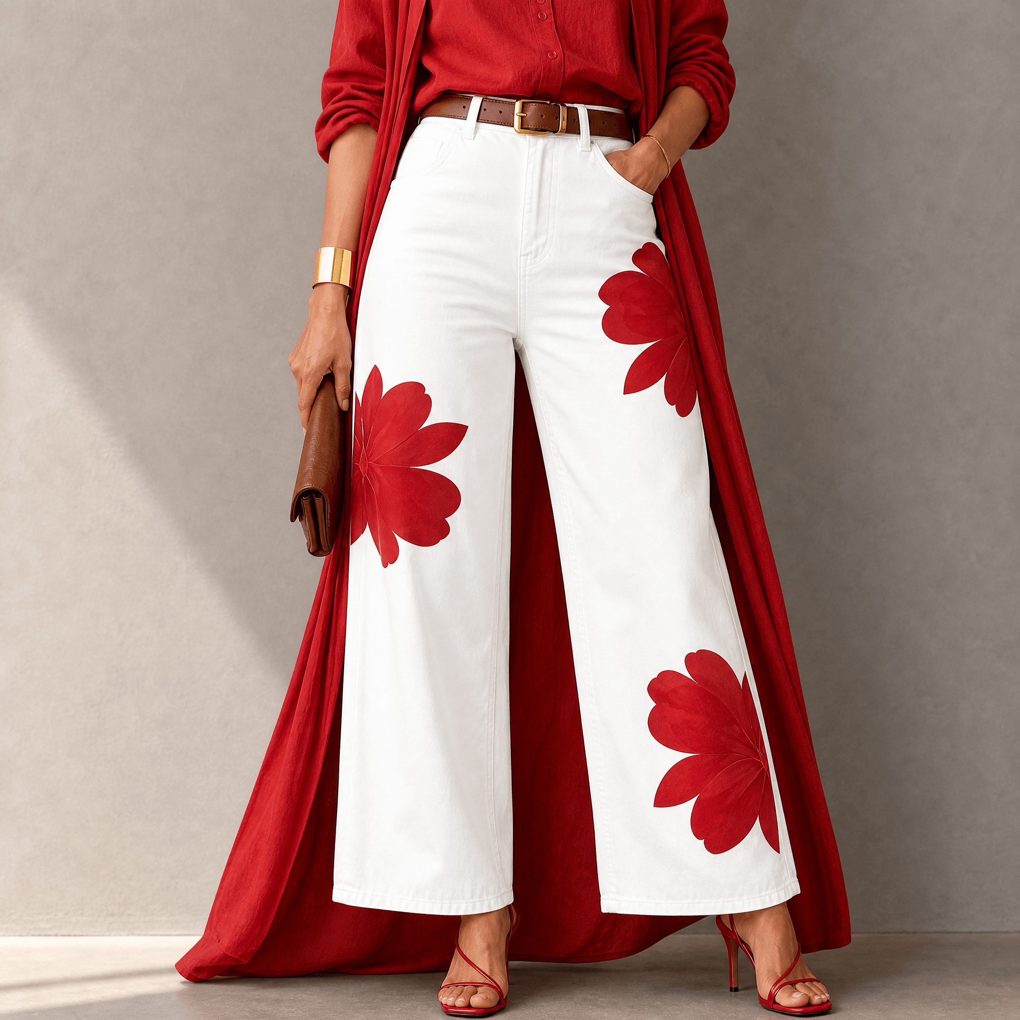 Florenza – Women's Bold Floral Wide-Leg Jeans