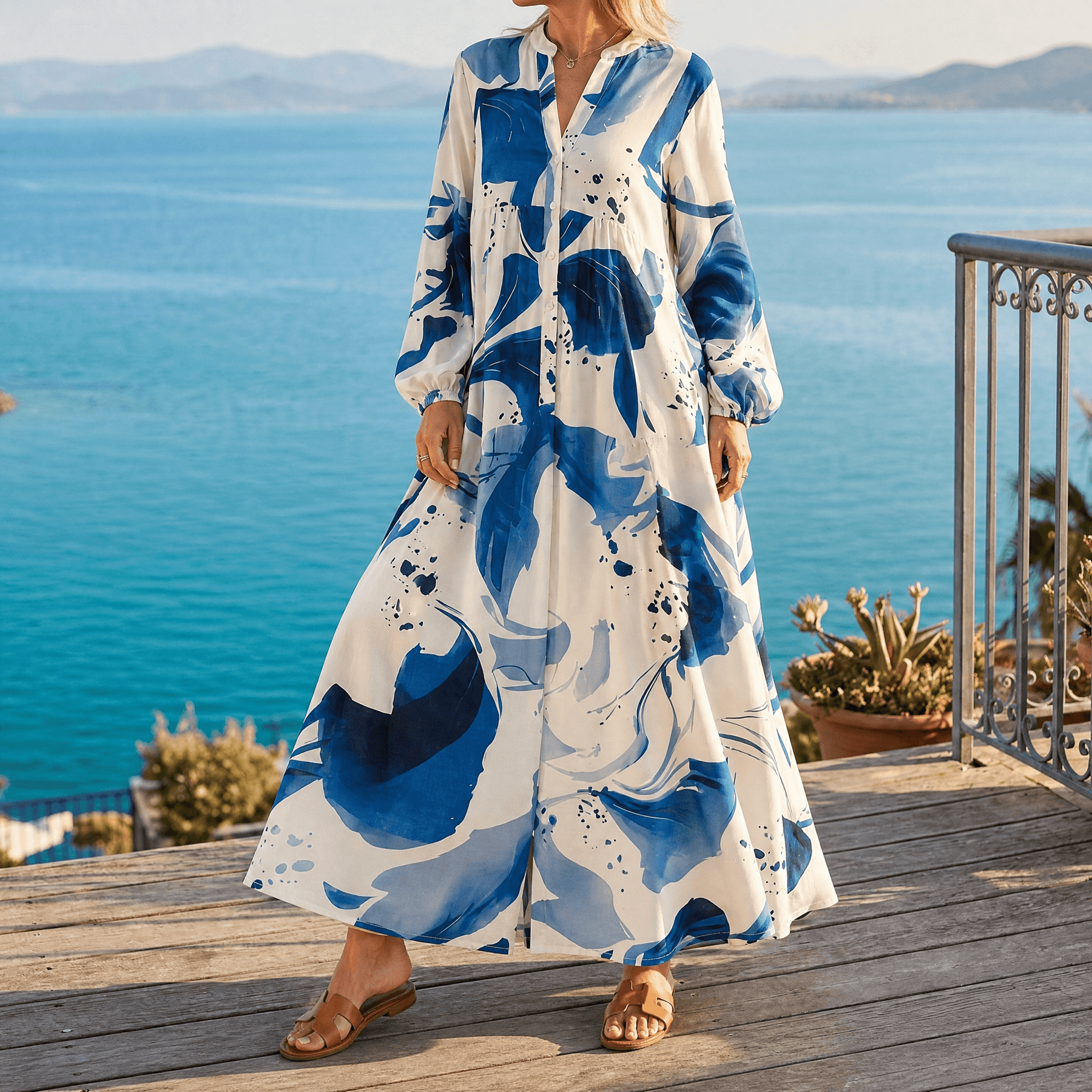 Floressa – Abstract Floral Maxi Dress