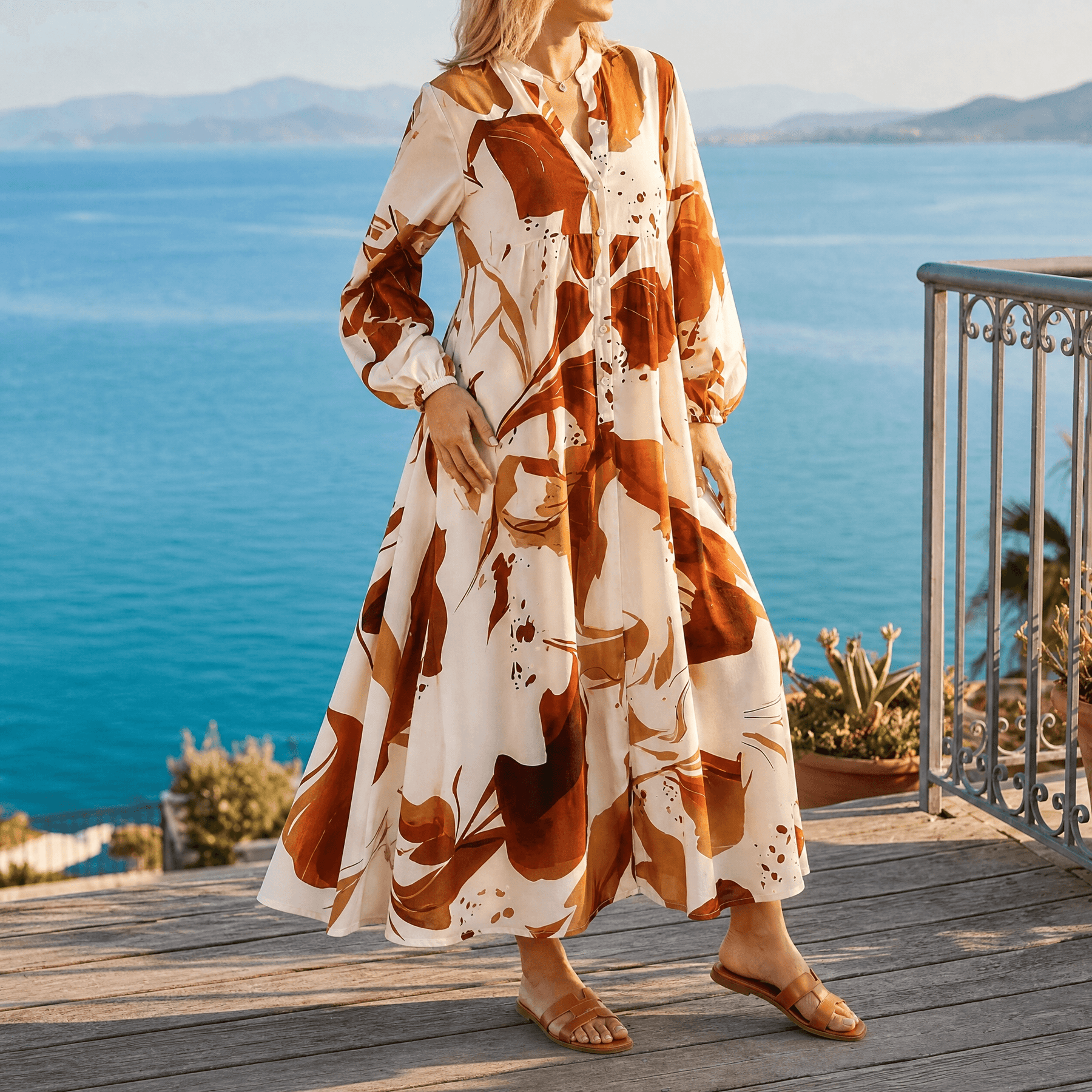 Floressa – Abstract Floral Maxi Dress