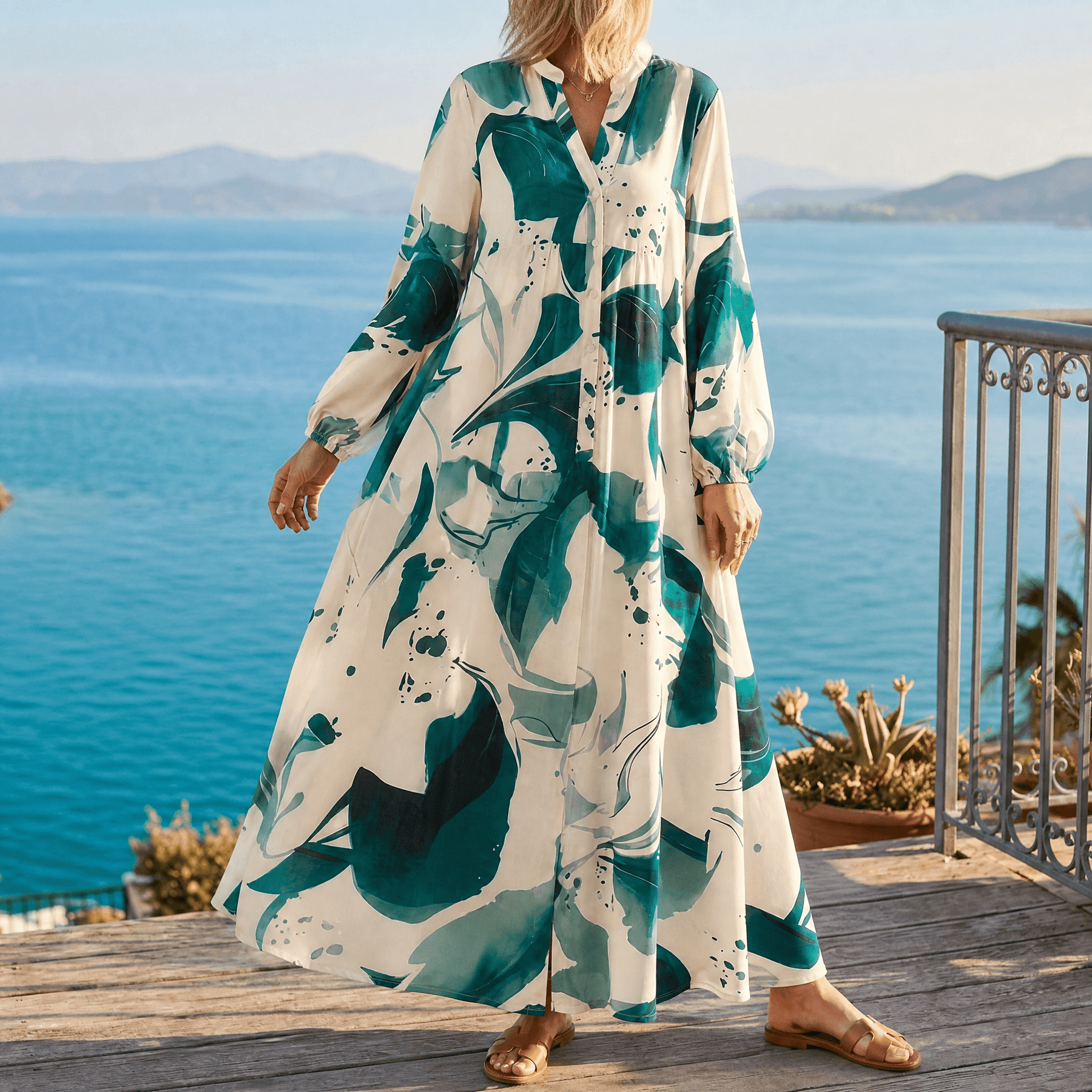 Floressa – Abstract Floral Maxi Dress