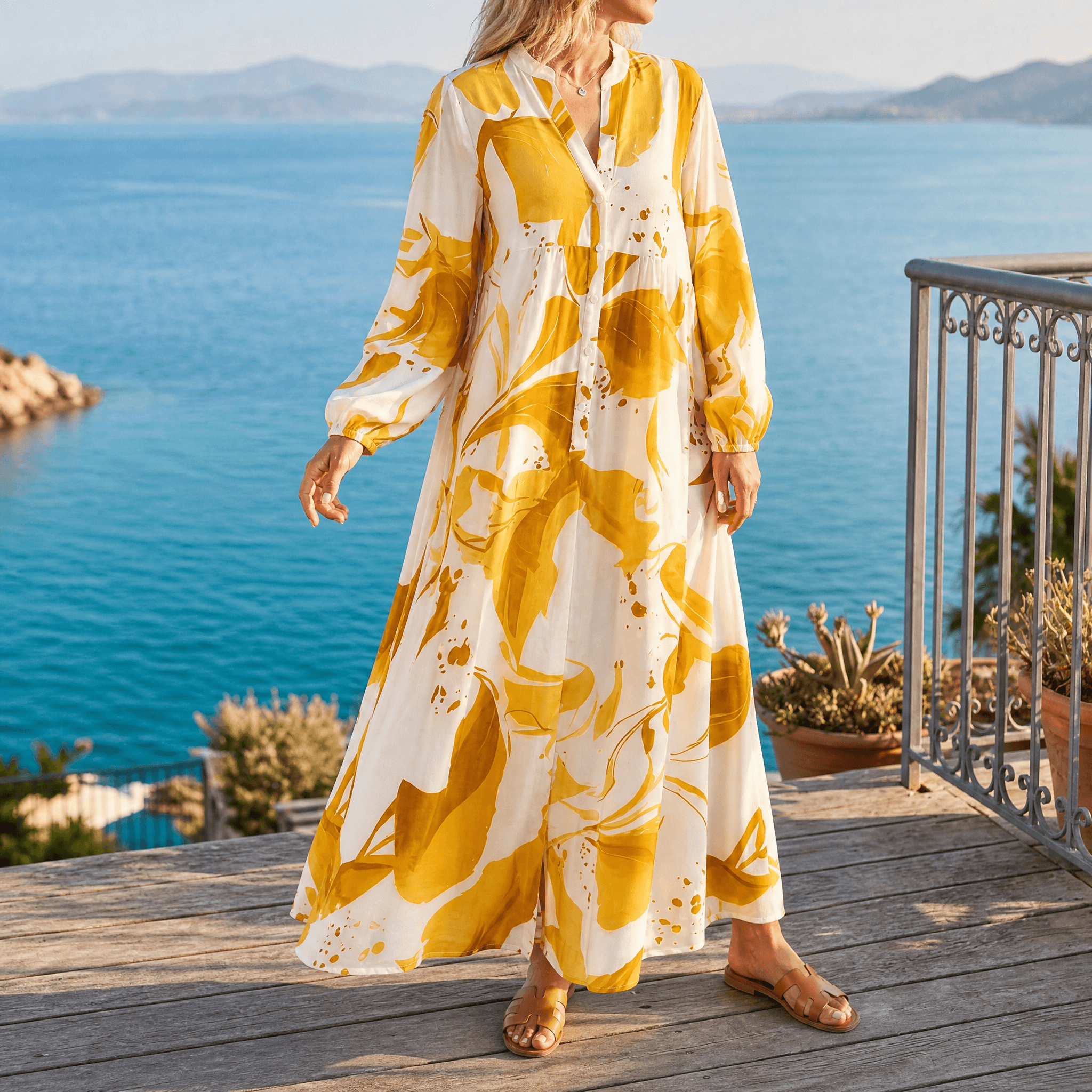 Floressa – Abstract Floral Maxi Dress