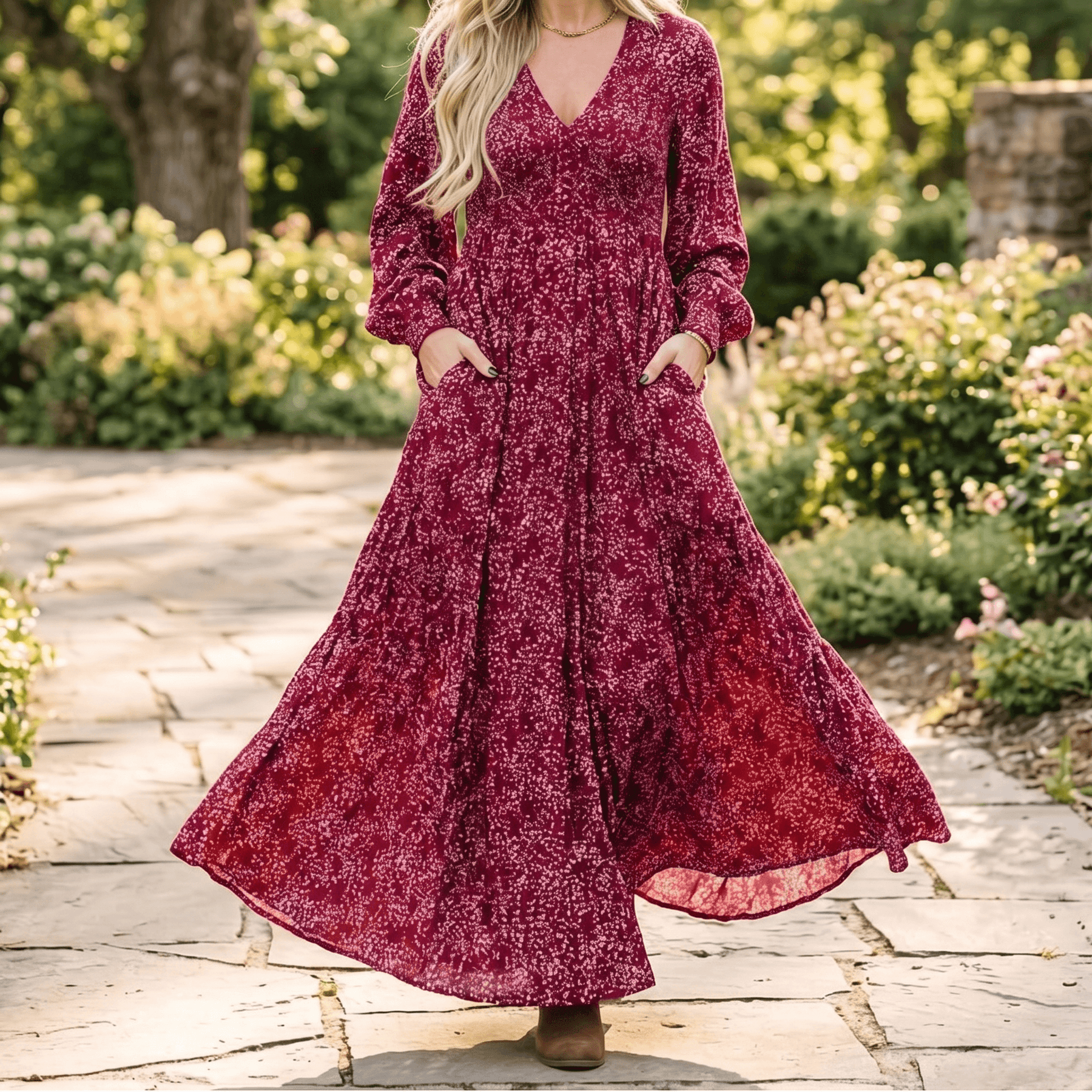 Floressa – Smocked Waist Floral Maxi Dress