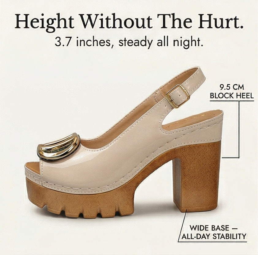 Floressa – Statement Buckle Platform Heeled Sandals