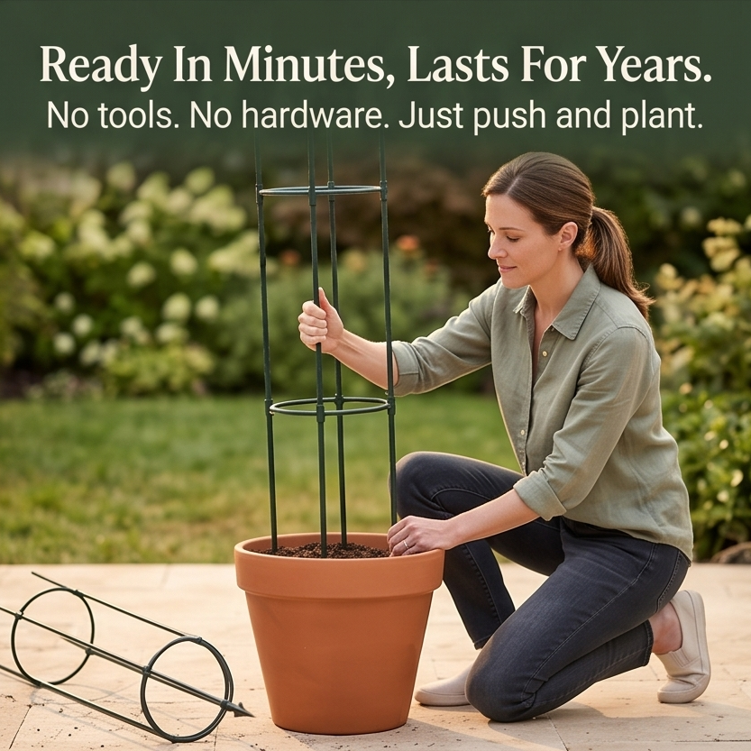 Floretta - Garden Obelisk Trellis for Climbing Plants, Plastic-Coated Steel