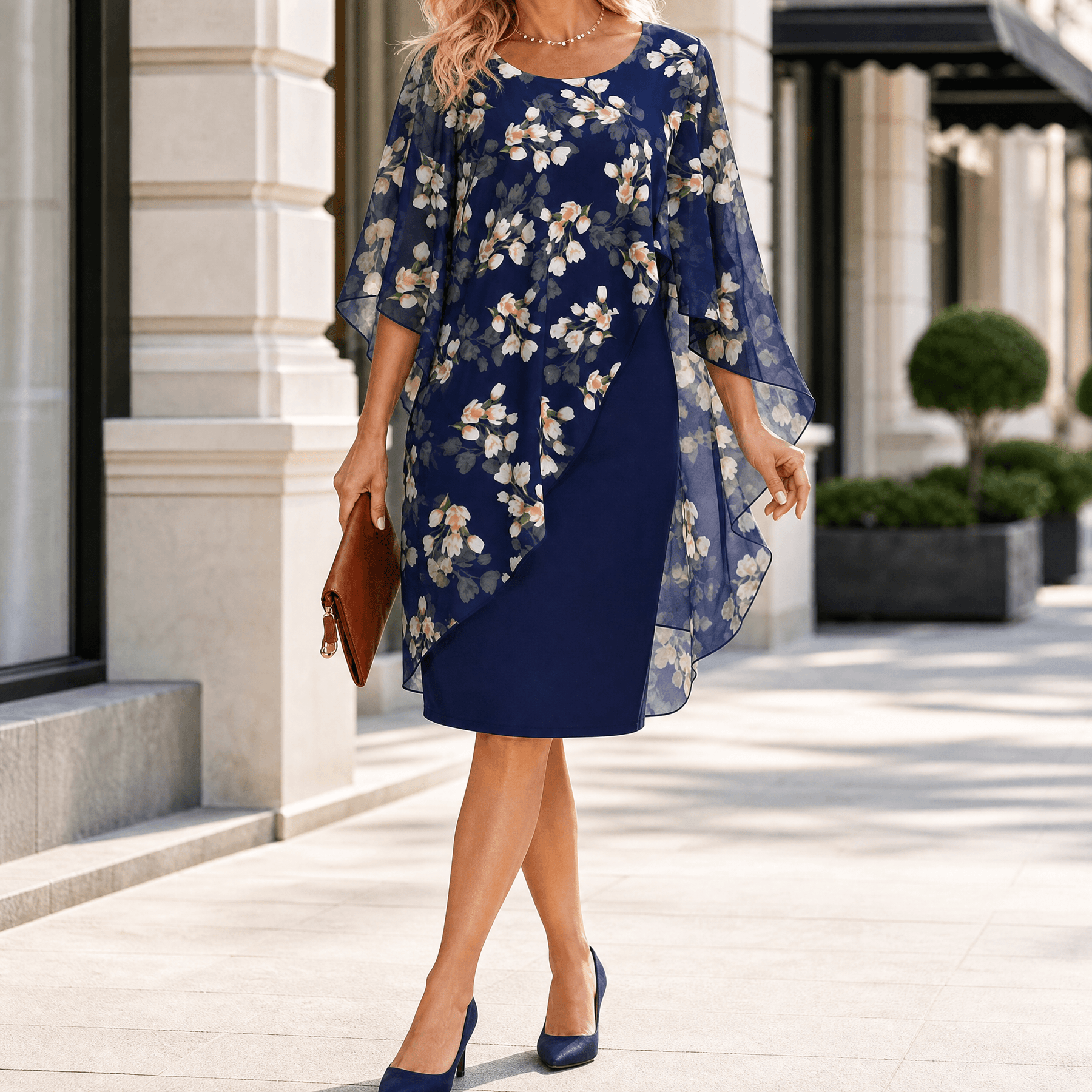Florevia – Women's Elegant Overlay Sheath Dress