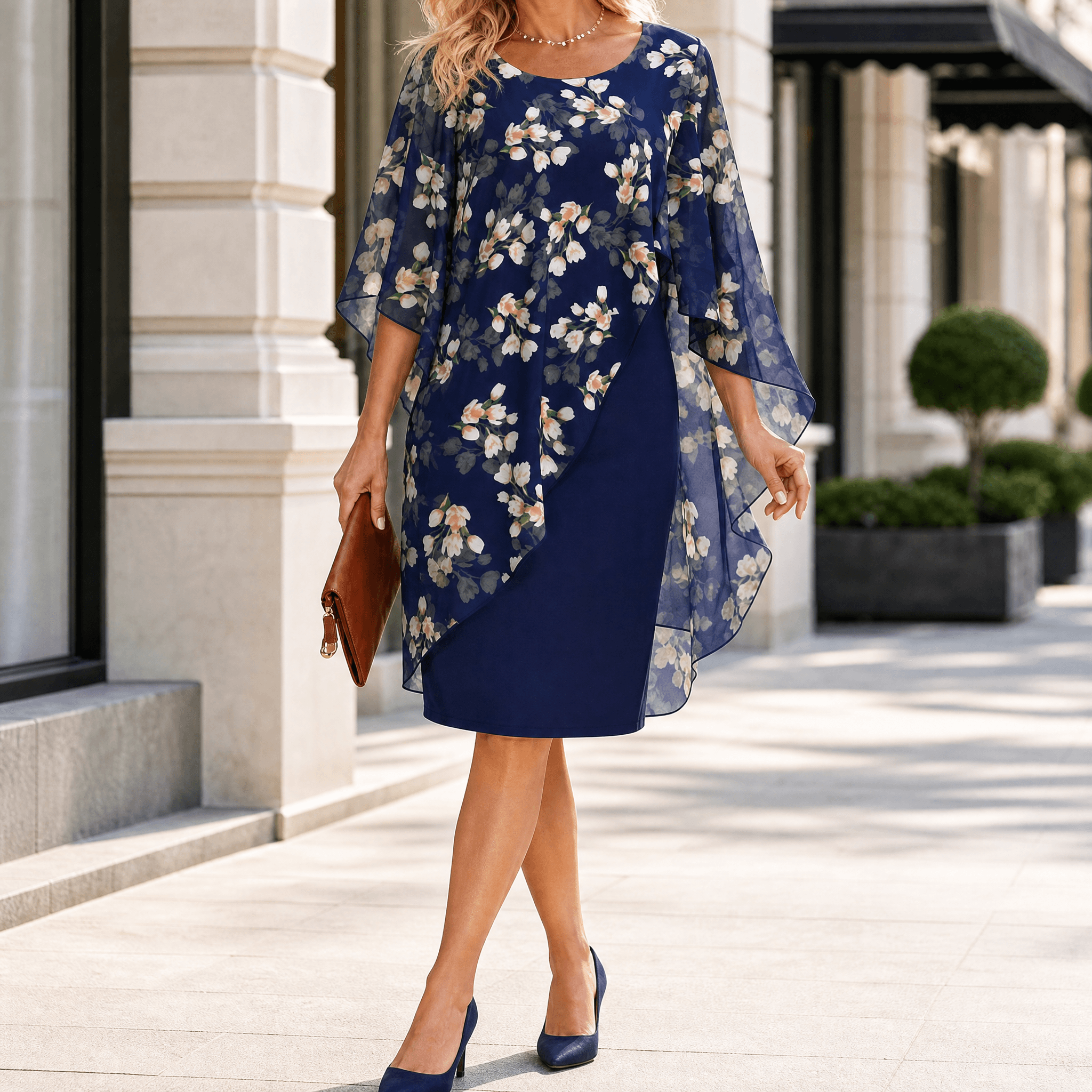 Florevia – Women's Elegant Overlay Sheath Dress