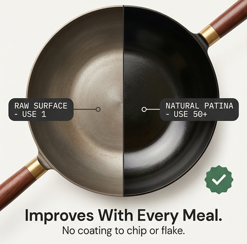 Forgehome – Deep Belly Cast Iron Wok with Lid