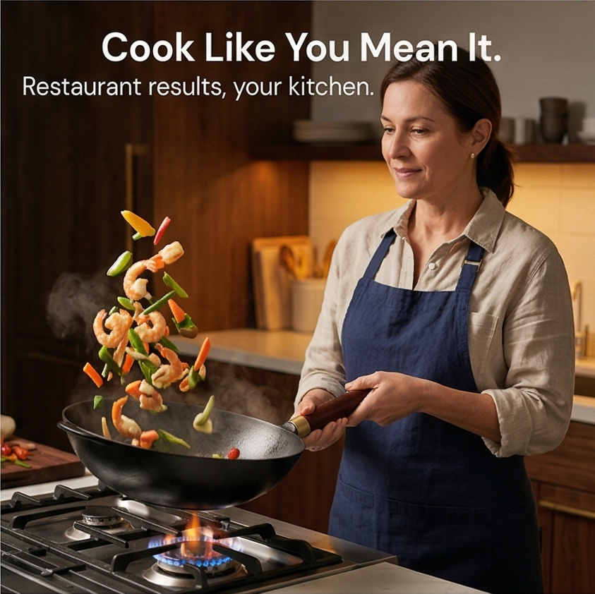 Forgehome – Deep Belly Cast Iron Wok with Lid