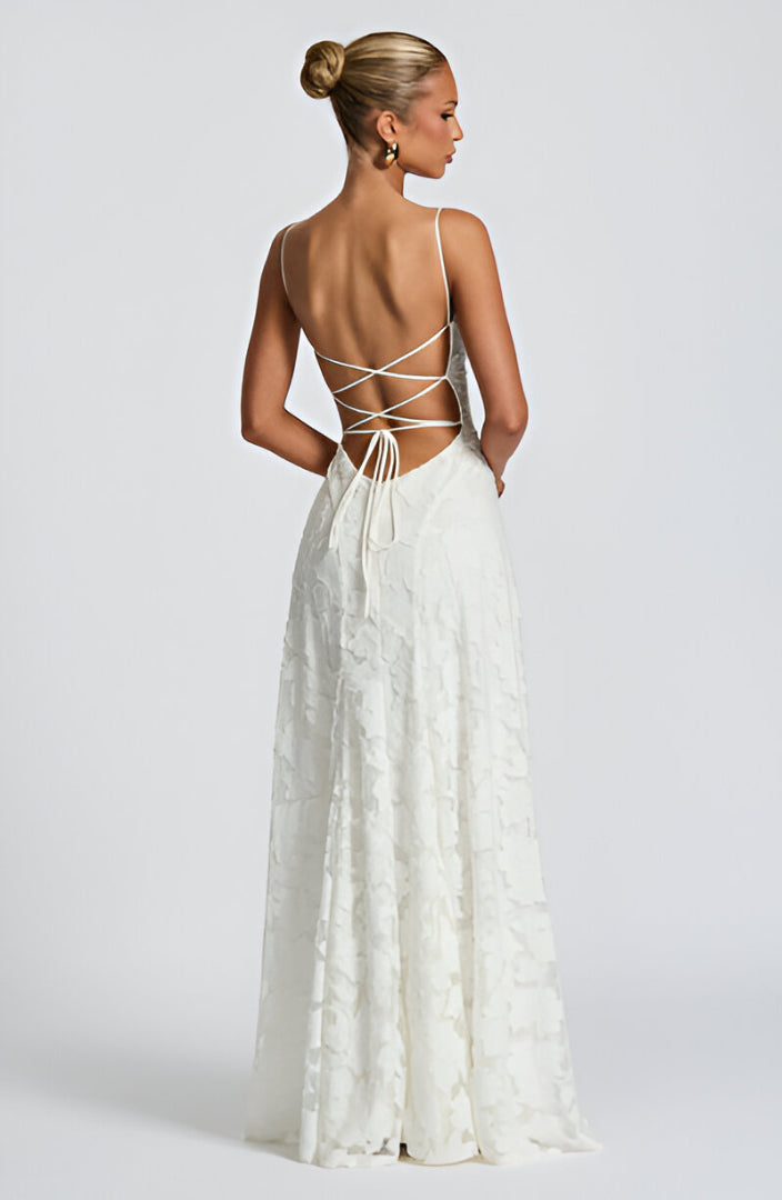 Alona - Elegant Lace Corset Maxi Dress