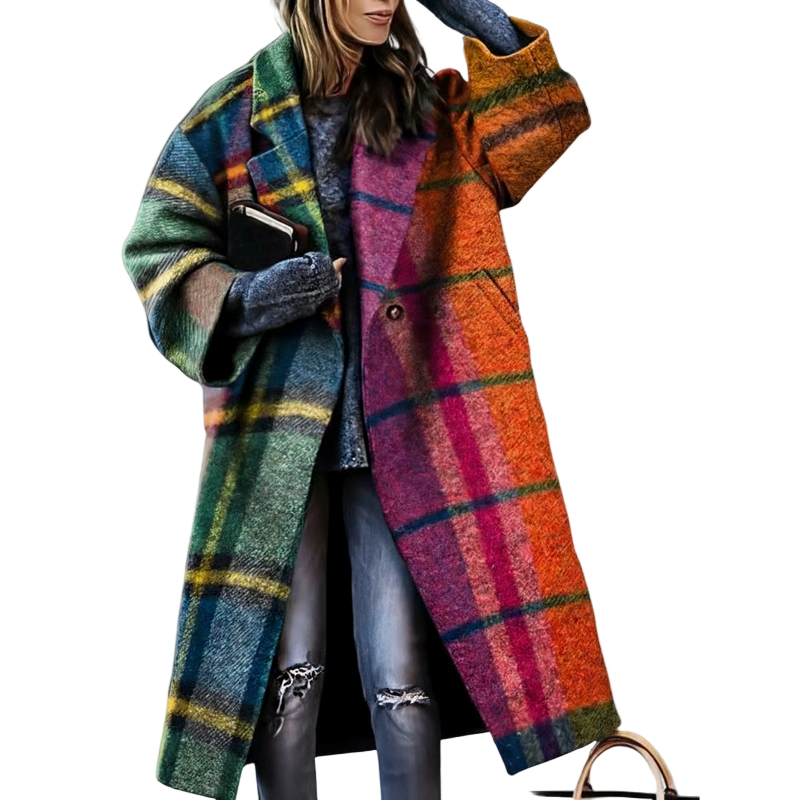 Orsolya - Long Sleeve Printed Coat With Pockets