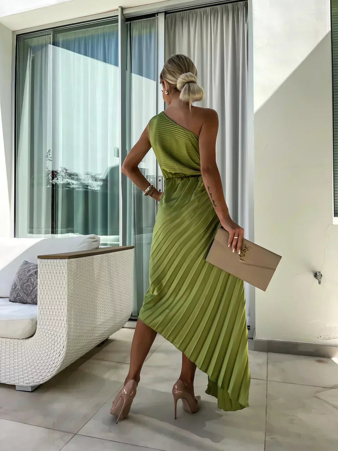 Eya™ | One Shoulder Elegant Floral Maxi Dress