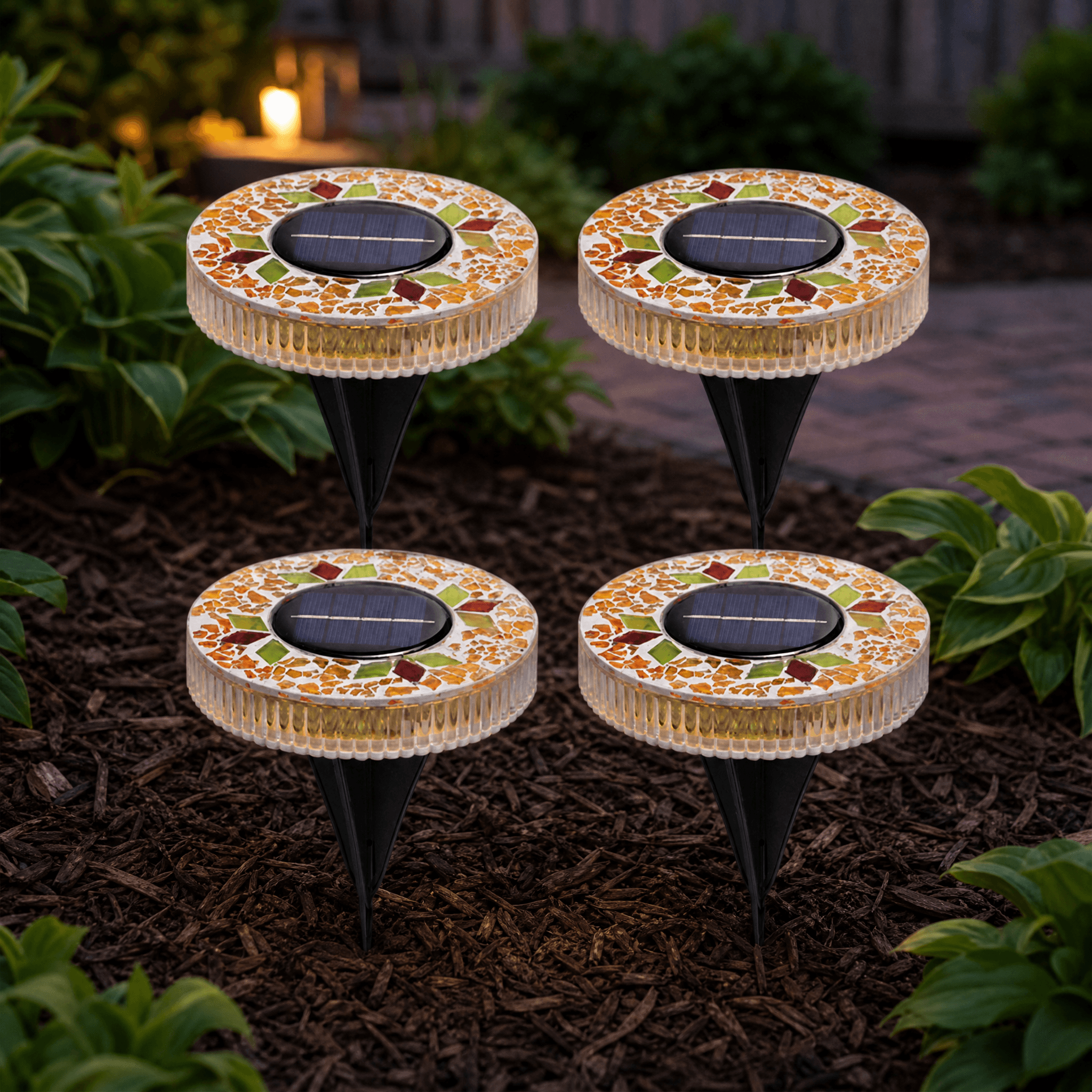 Glowmara – Decorative Mosaic Solar Path Lights