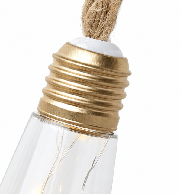 Glowvine – Solar Hemp Rope String Lights with Vintage LED Bulbs