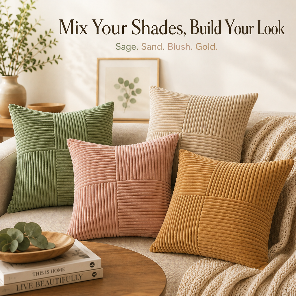 Corvella – Corduroy Cushion Cover That Matches The Photo