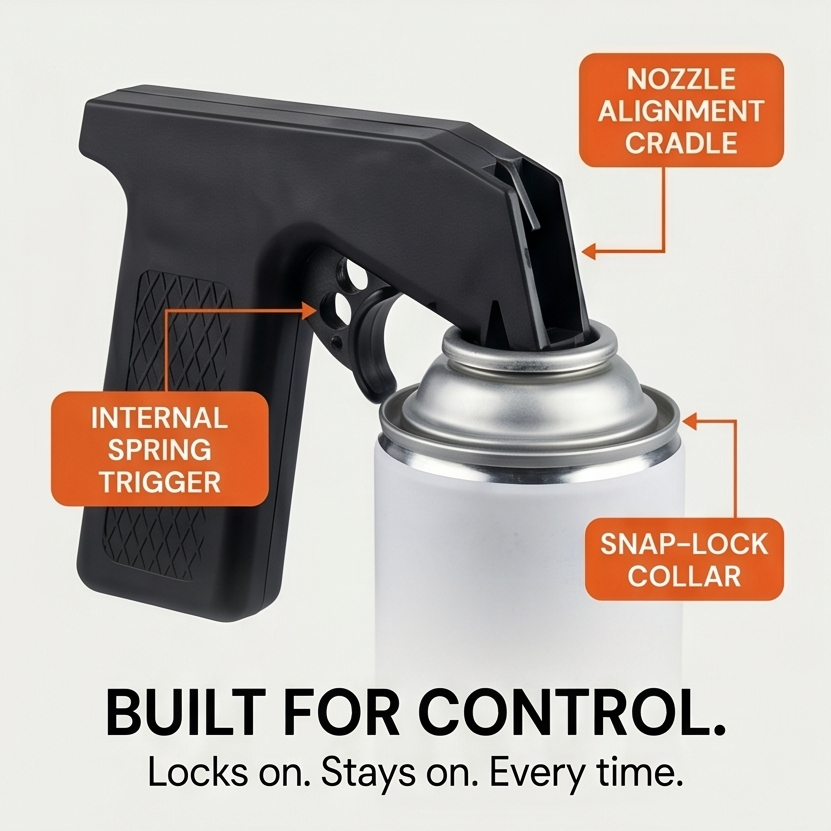 Gripfire – Snap-On Spray Gun Handle for Any Can