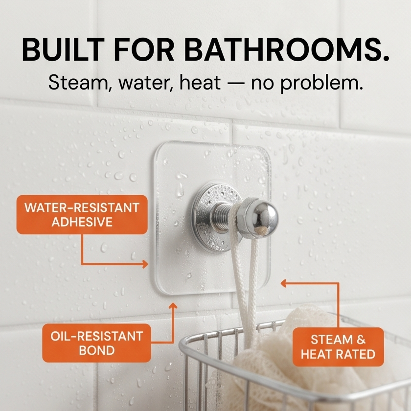Gripstay – Heavy duty invisible adhesive wall hooks