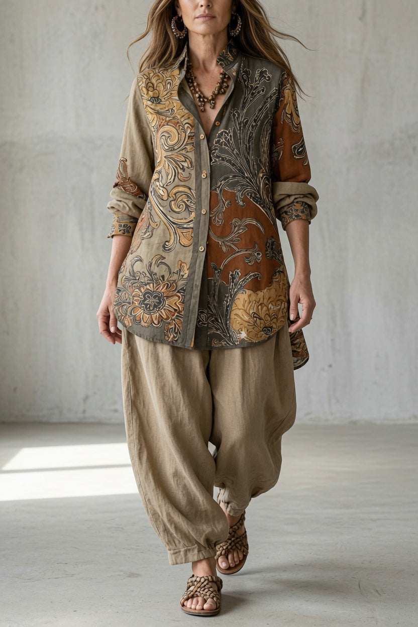 Laurienne - Breathable Shirt and Trousers Co-ord Set