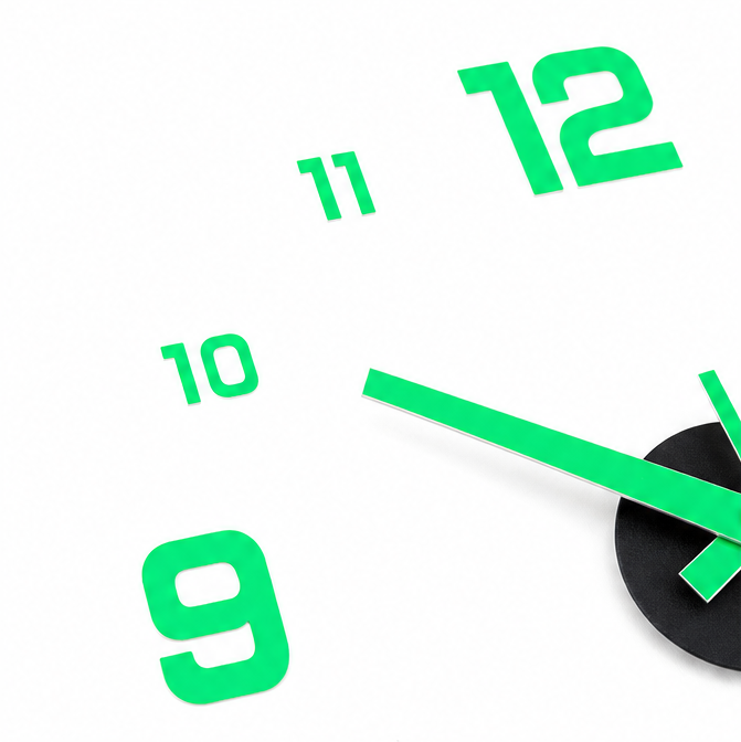 Halovana – Glow-in-the-Dark DIY Wall Clock, Frameless 3D Modern Home Decor