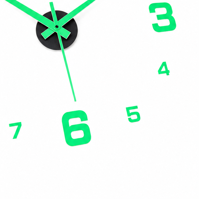 Halovana – Glow-in-the-Dark DIY Wall Clock, Frameless 3D Modern Home Decor