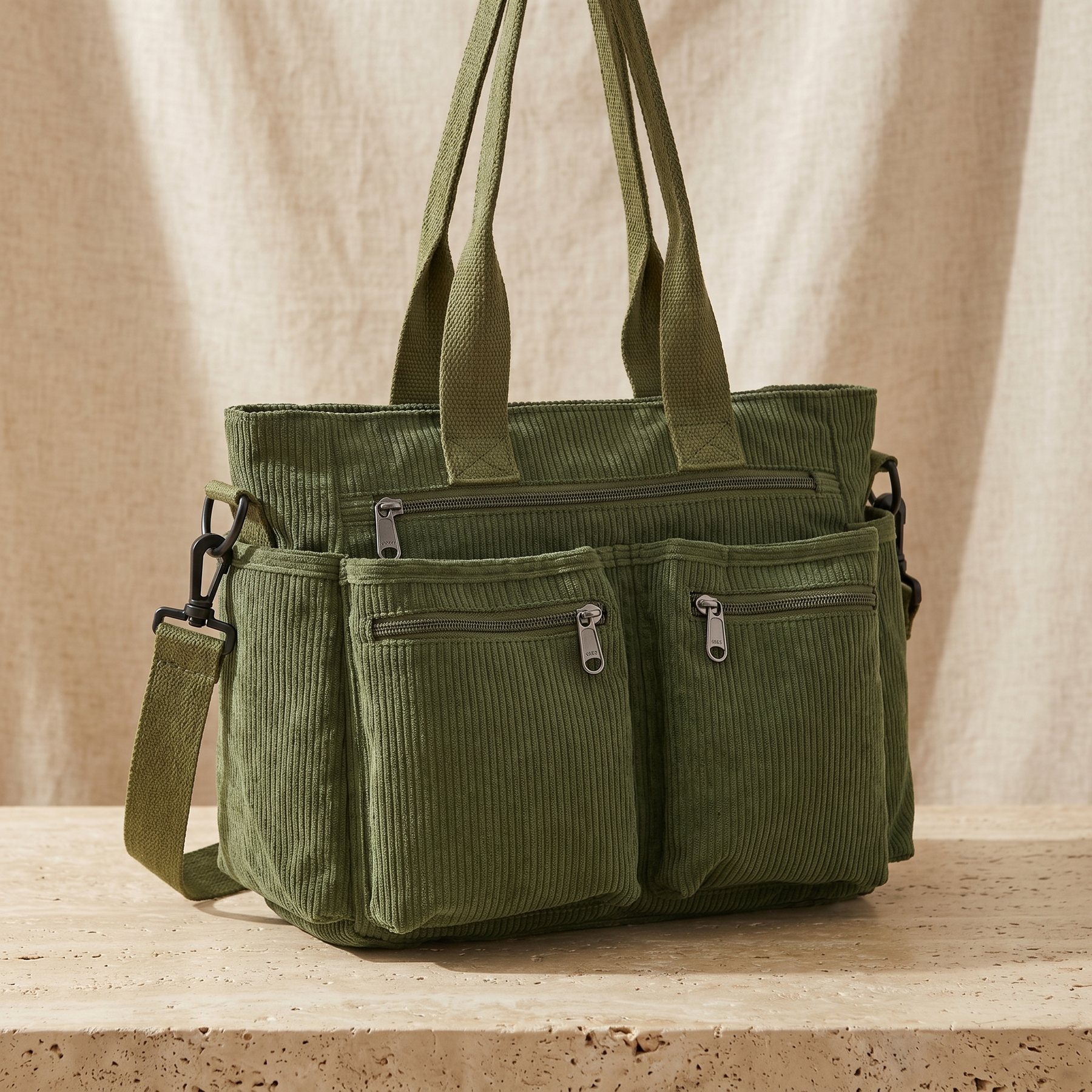 Lunavia – Corduroy Utility Tote with 6 Pockets