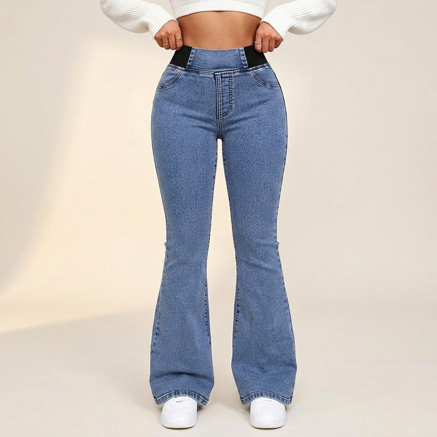 Curvela – Women's High Waist Stretch Flare Jeans