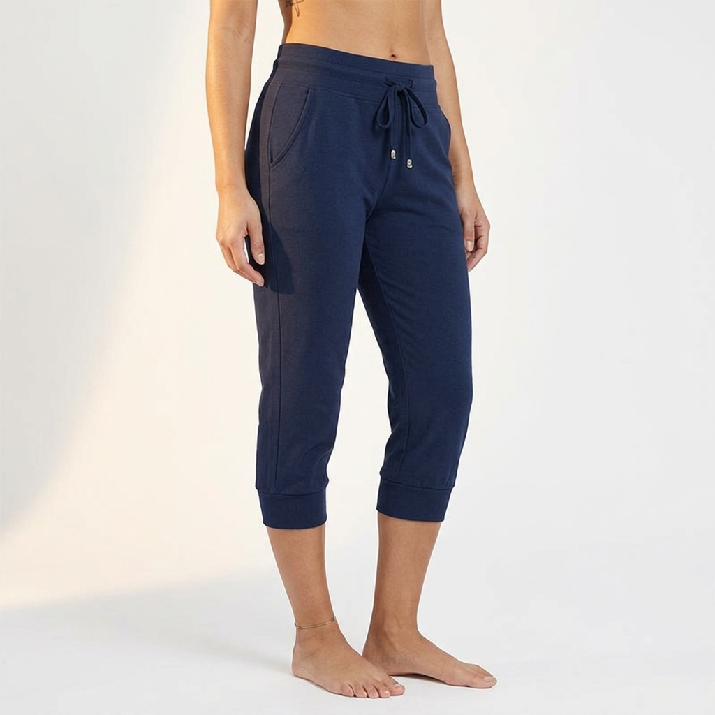 Lunara – Soft Cotton Drawstring Capri Joggers