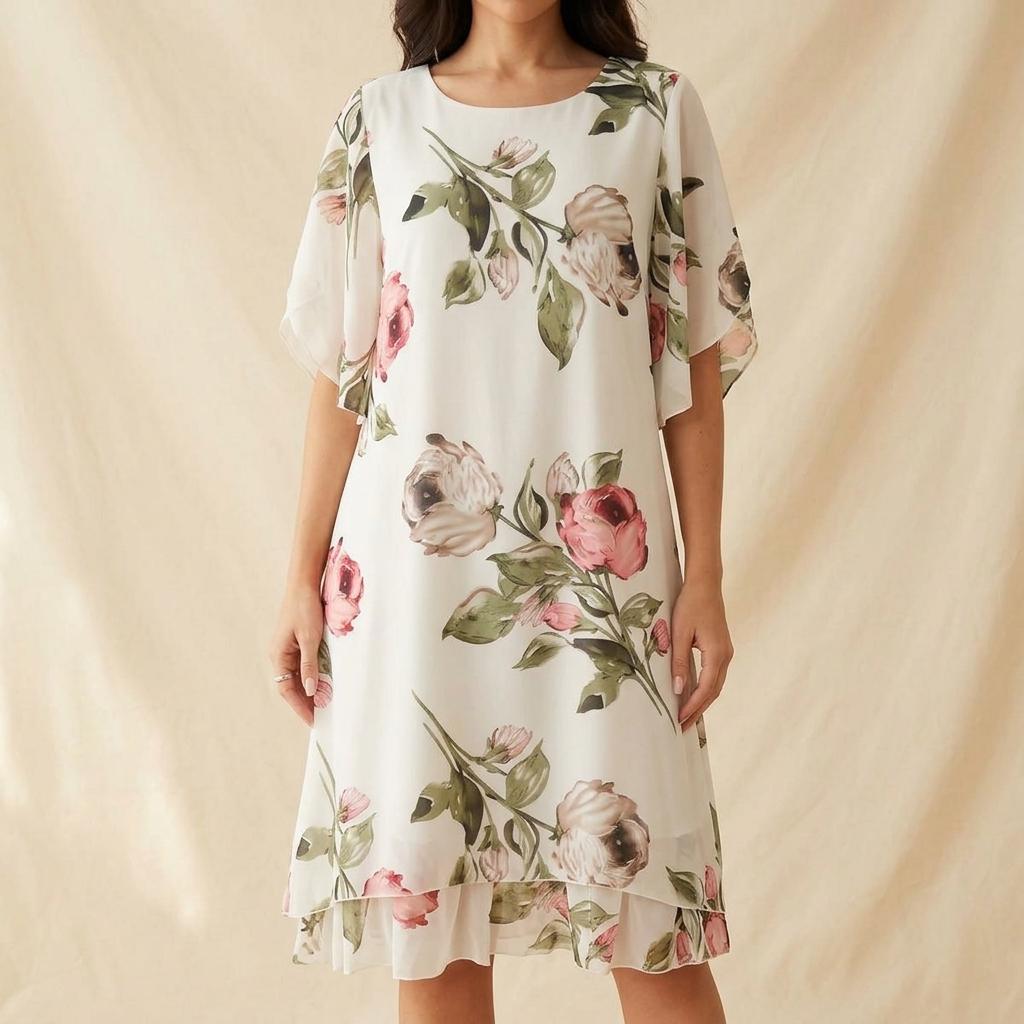 Floressa – Women's Floral Chiffon Midi Dress