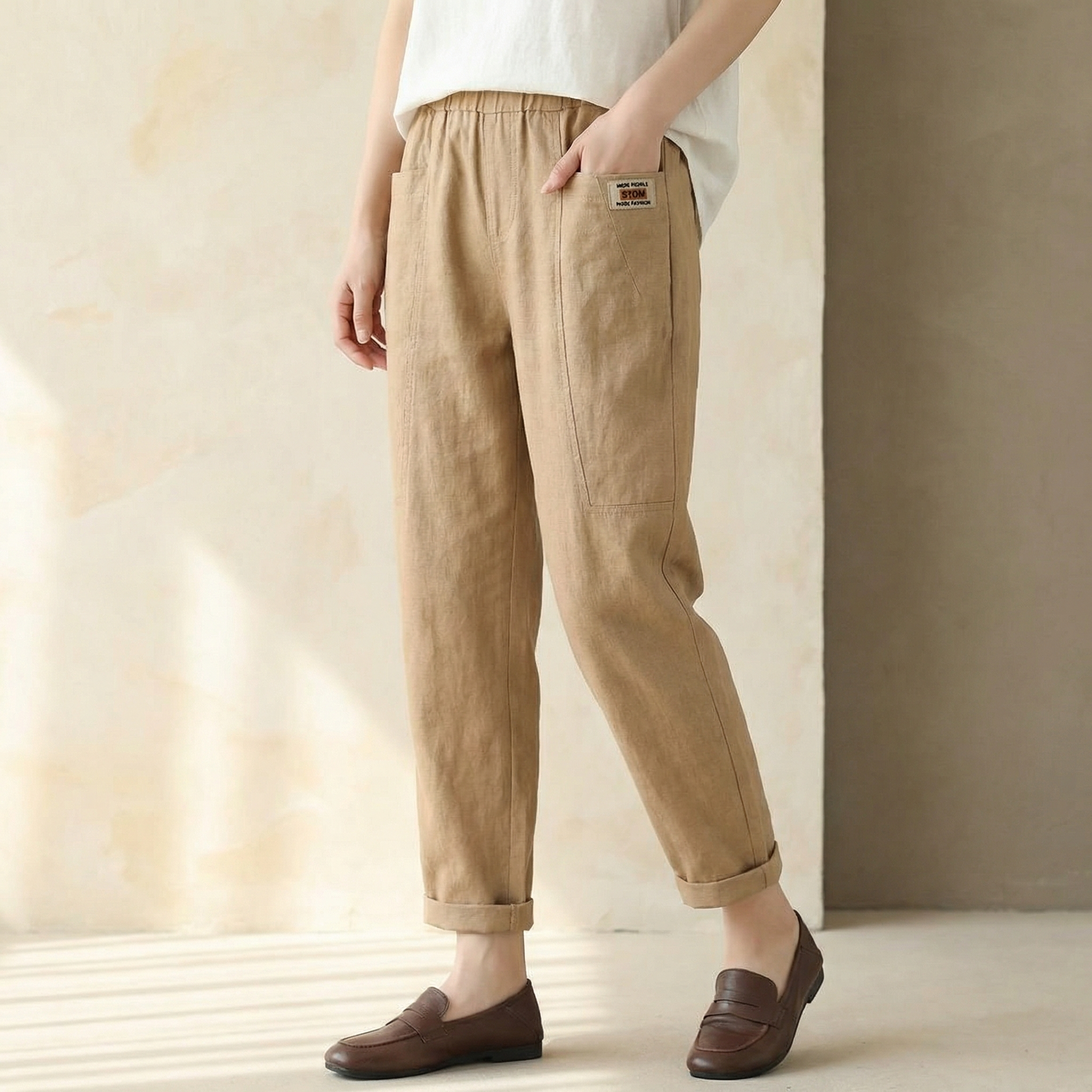 Linara – Cotton Linen Tapered Pants