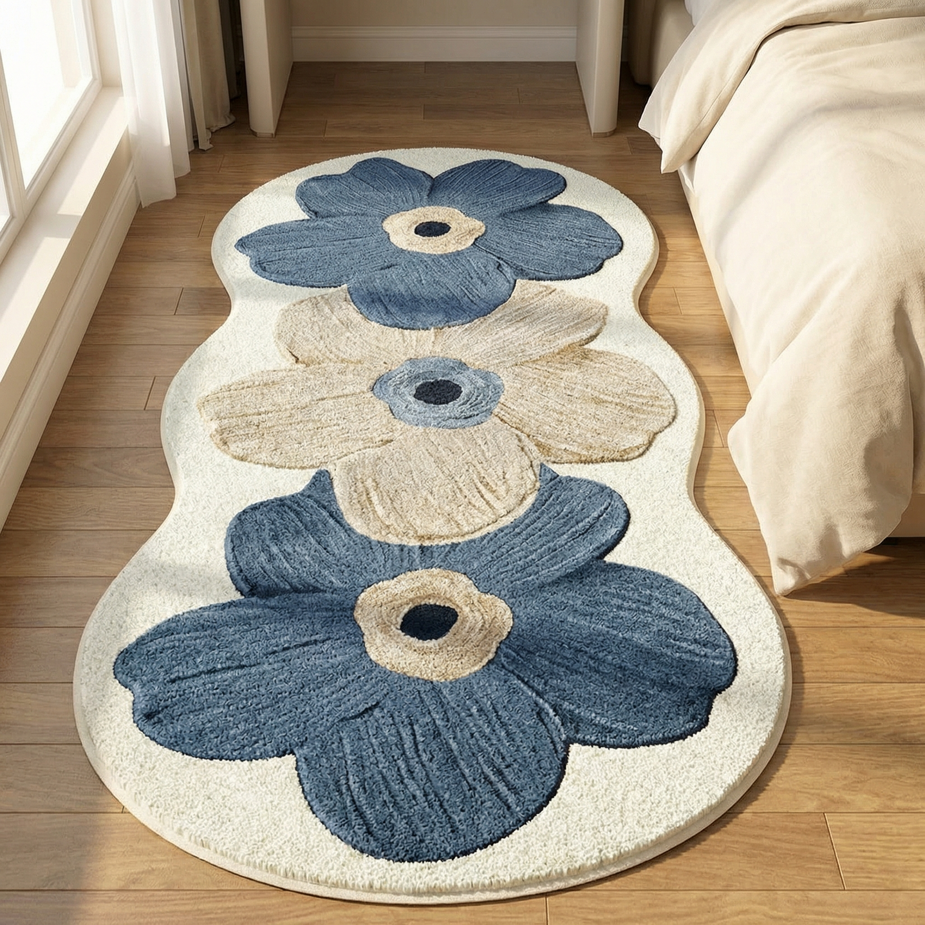 Bloomora – Sculpted Floral Accent Rug