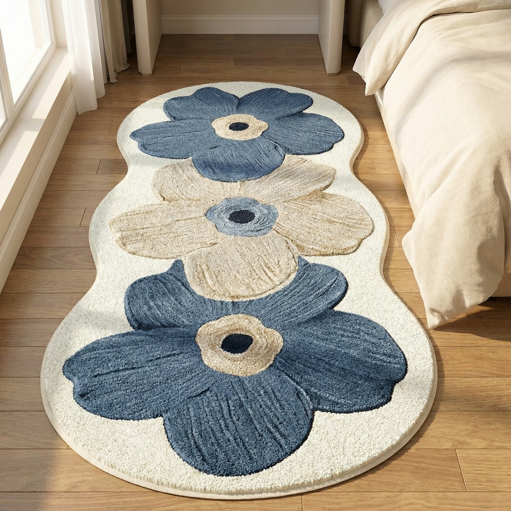 Bloomora – Sculpted Floral Accent Rug