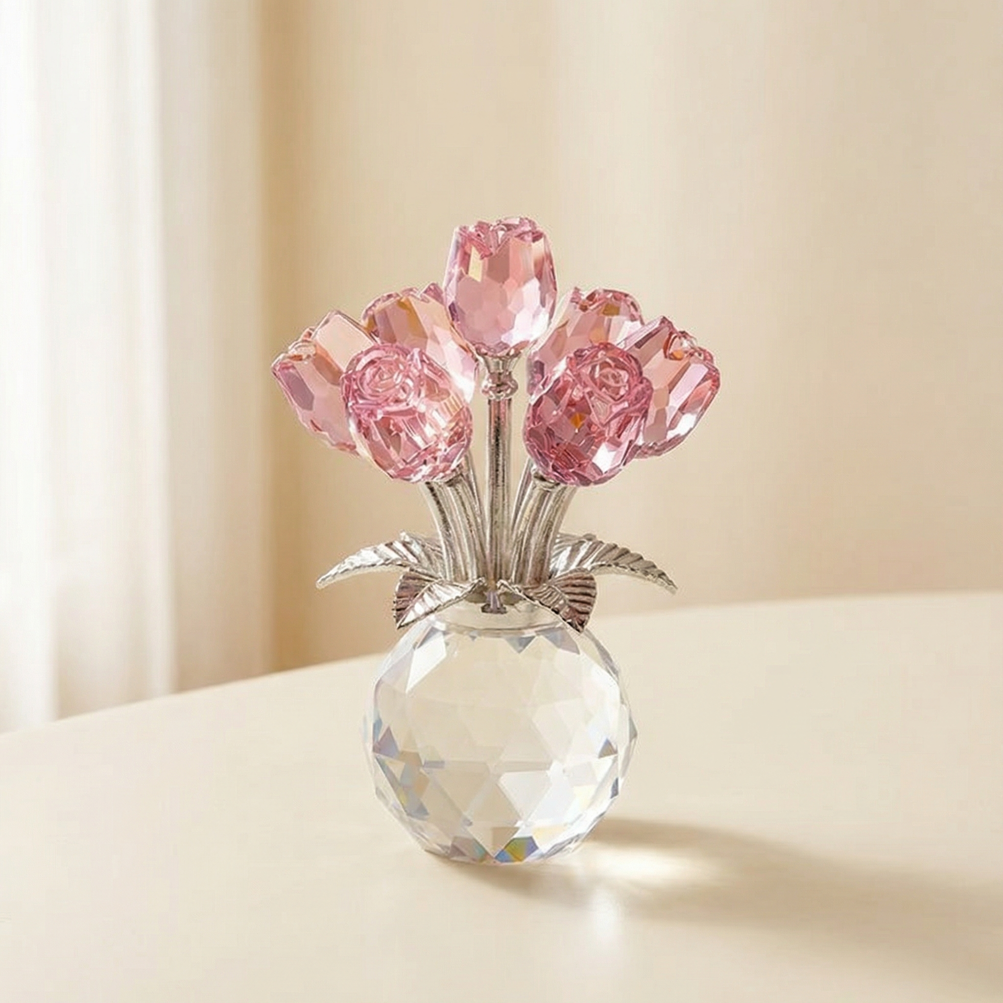Lumirose – Crystal Rose Bouquet with Vase