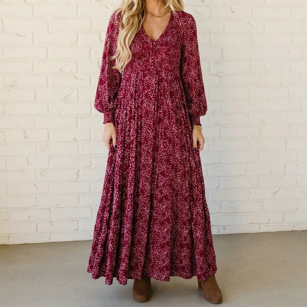 Floressa – Smocked Waist Floral Maxi Dress