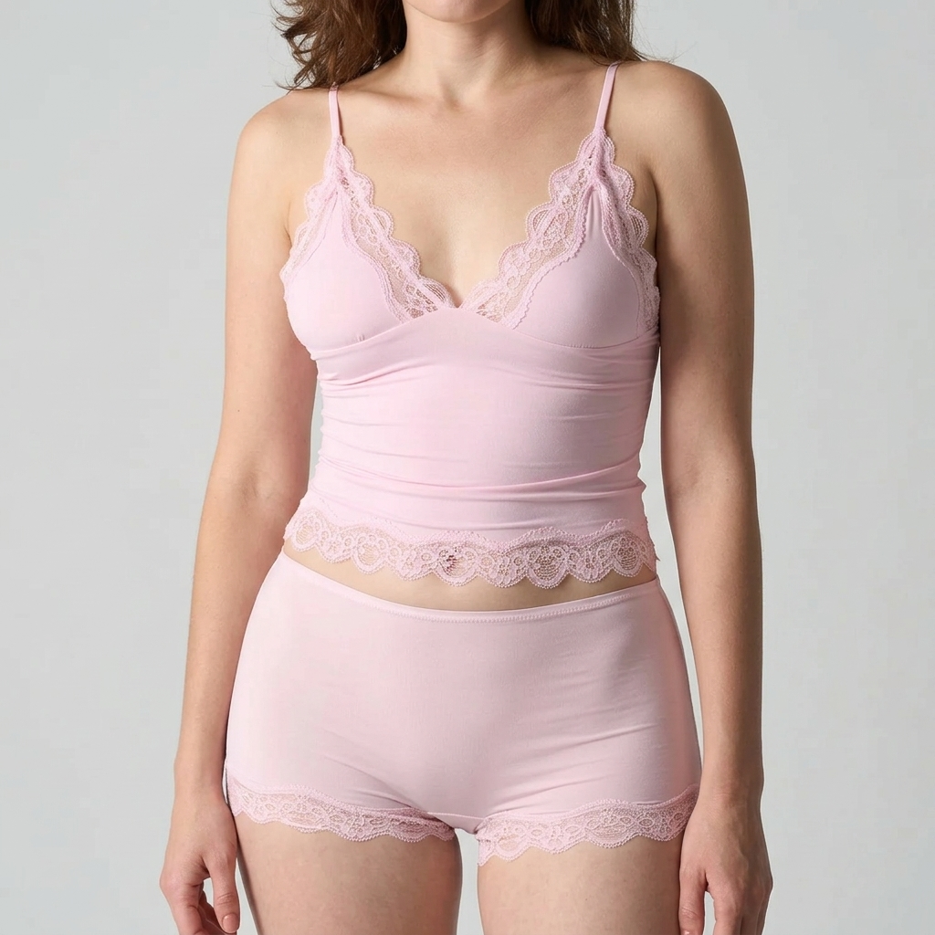 Lunaire - Seamless Lace Camisole and Boxer Brief Set