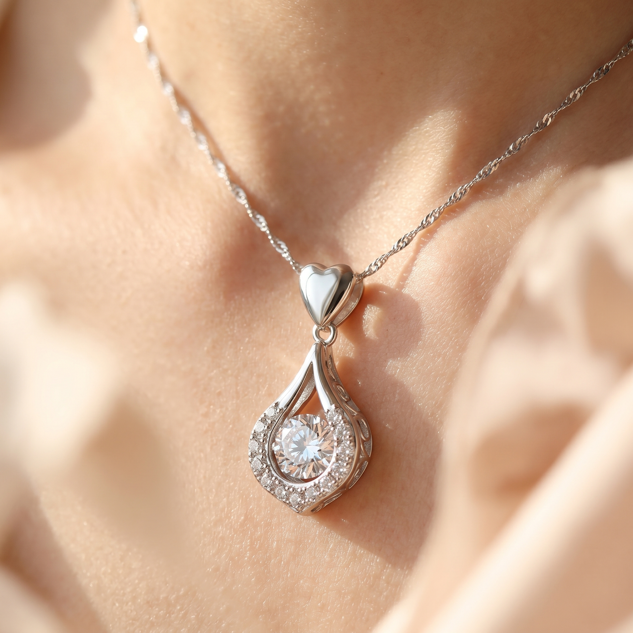 Lunavia – Dancing Stone Teardrop Pendant Necklace