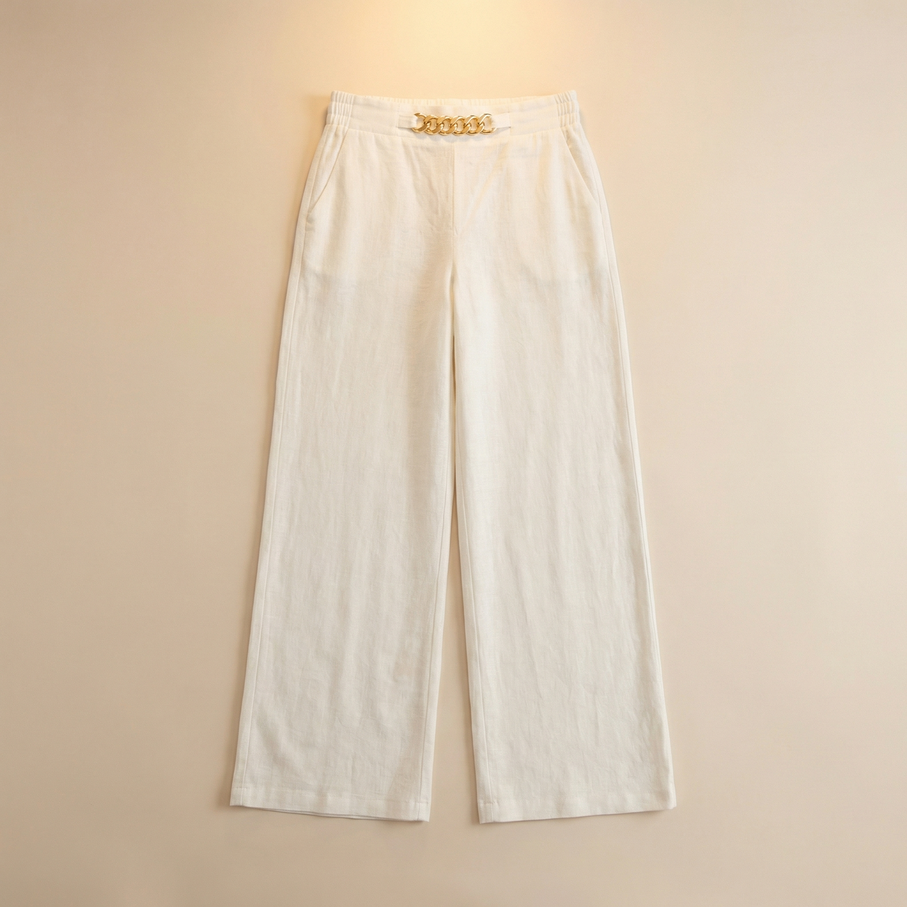 Florenza – Women’s Gold Accent Wide Leg Trousers