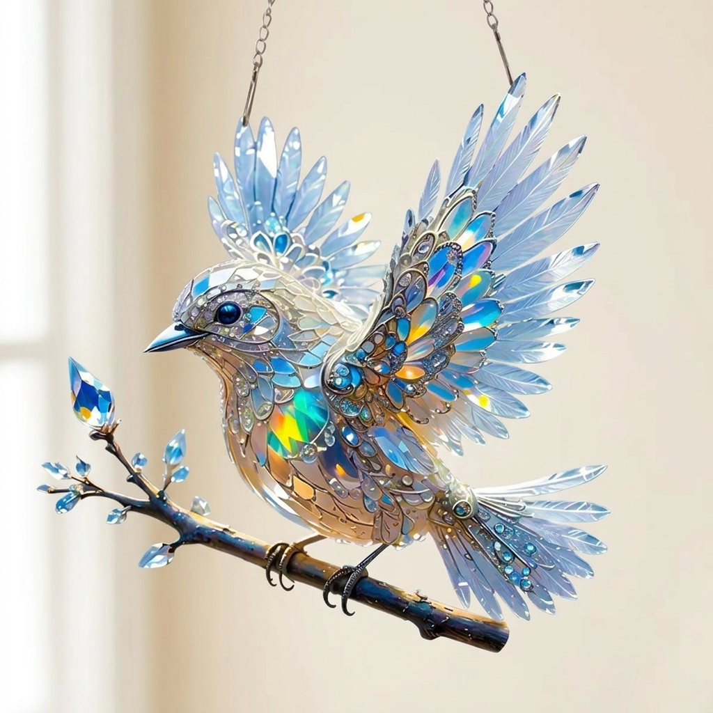 Lumara – Iridescent bluebird suncatcher ornament