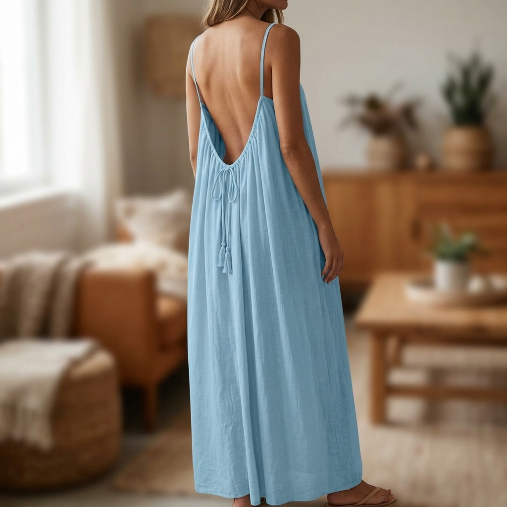 Lunavia – Backless Cami Maxi Dress for Warm Summer Days