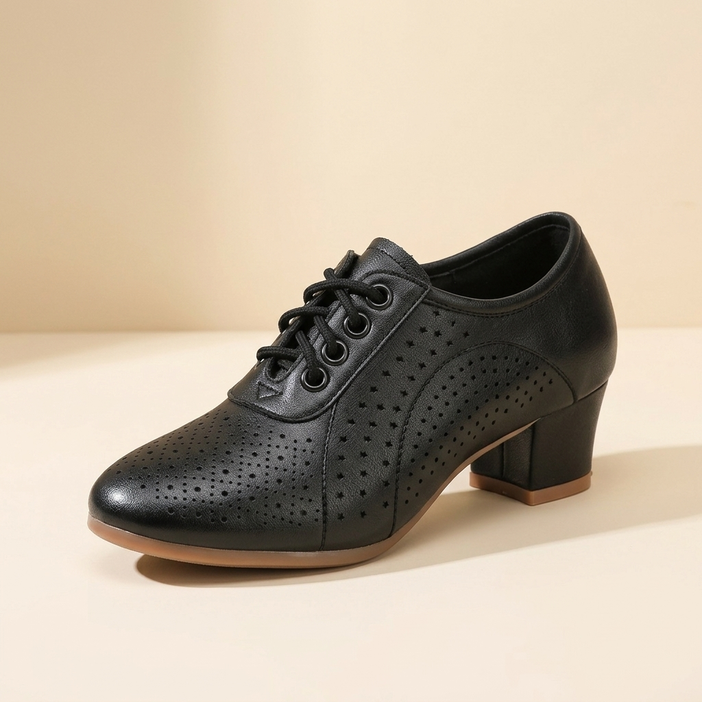 Aerella – Women's Breathable Perforated Block Heel Shoes