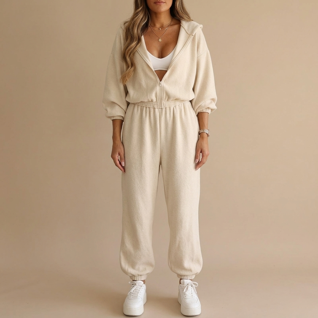 Elowyn – Women's Cozy One Piece Hooded Jumpsuit