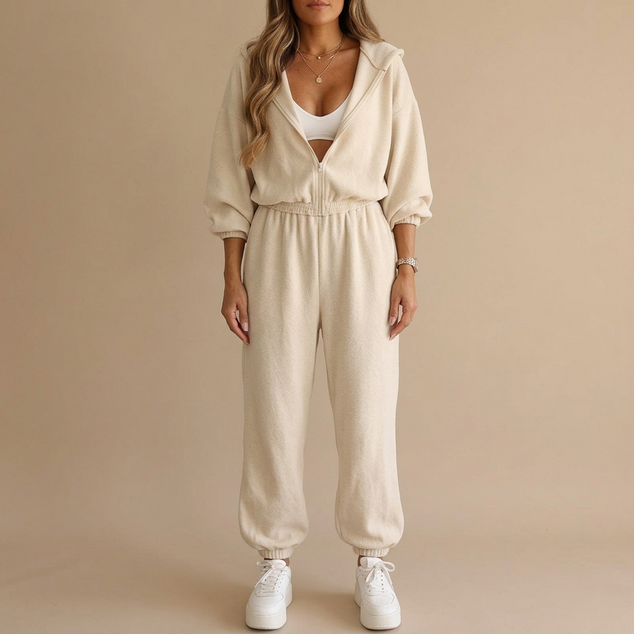Elowyn – Women's Cozy One Piece Hooded Jumpsuit