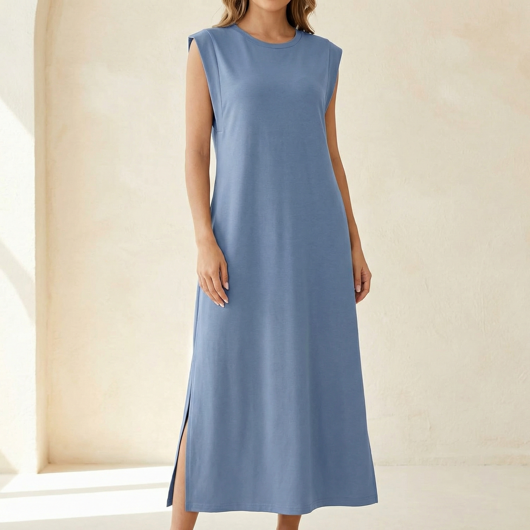 Ellara – Wrinkle Free Maxi Dress with Side Slit