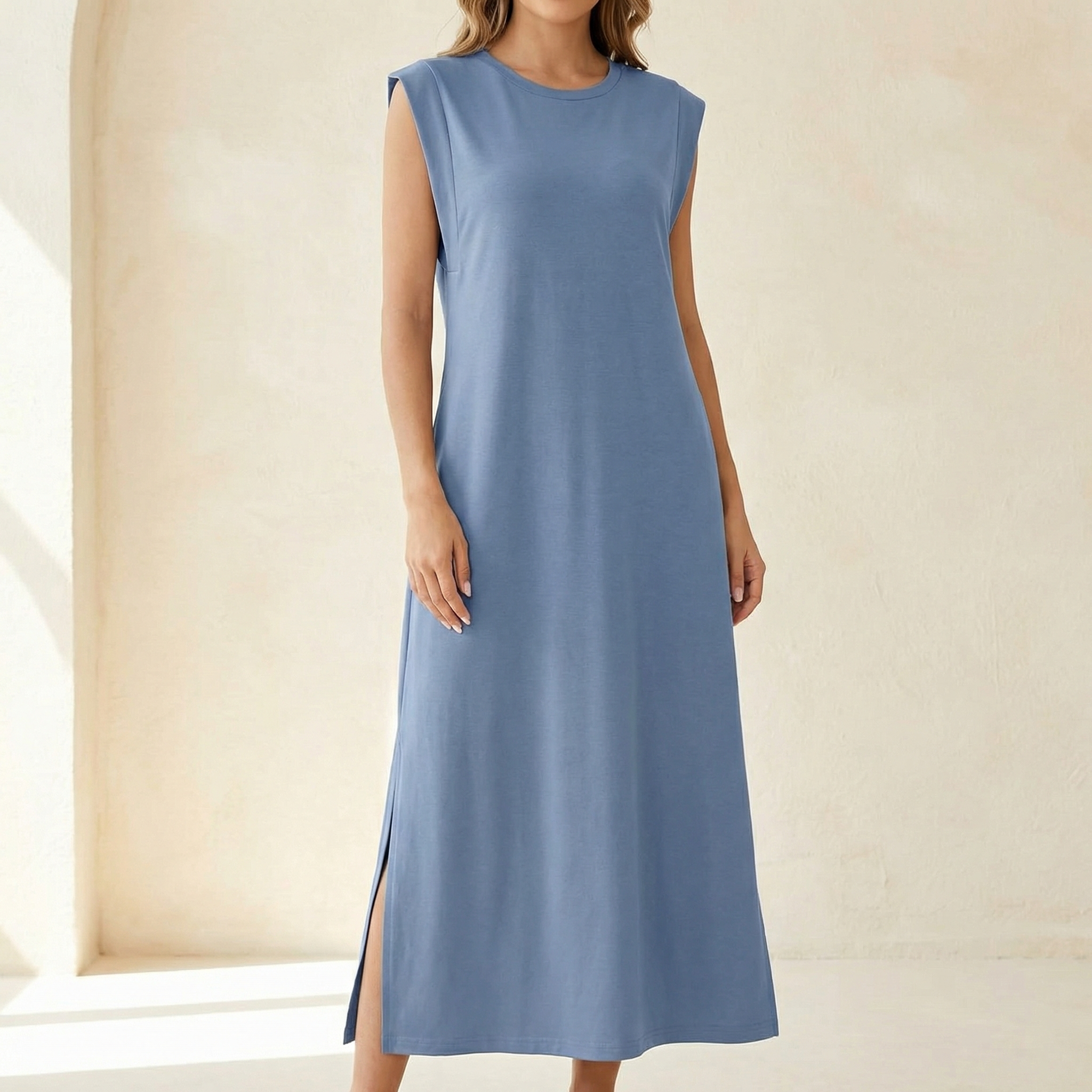 Ellara – Wrinkle Free Maxi Dress with Side Slit