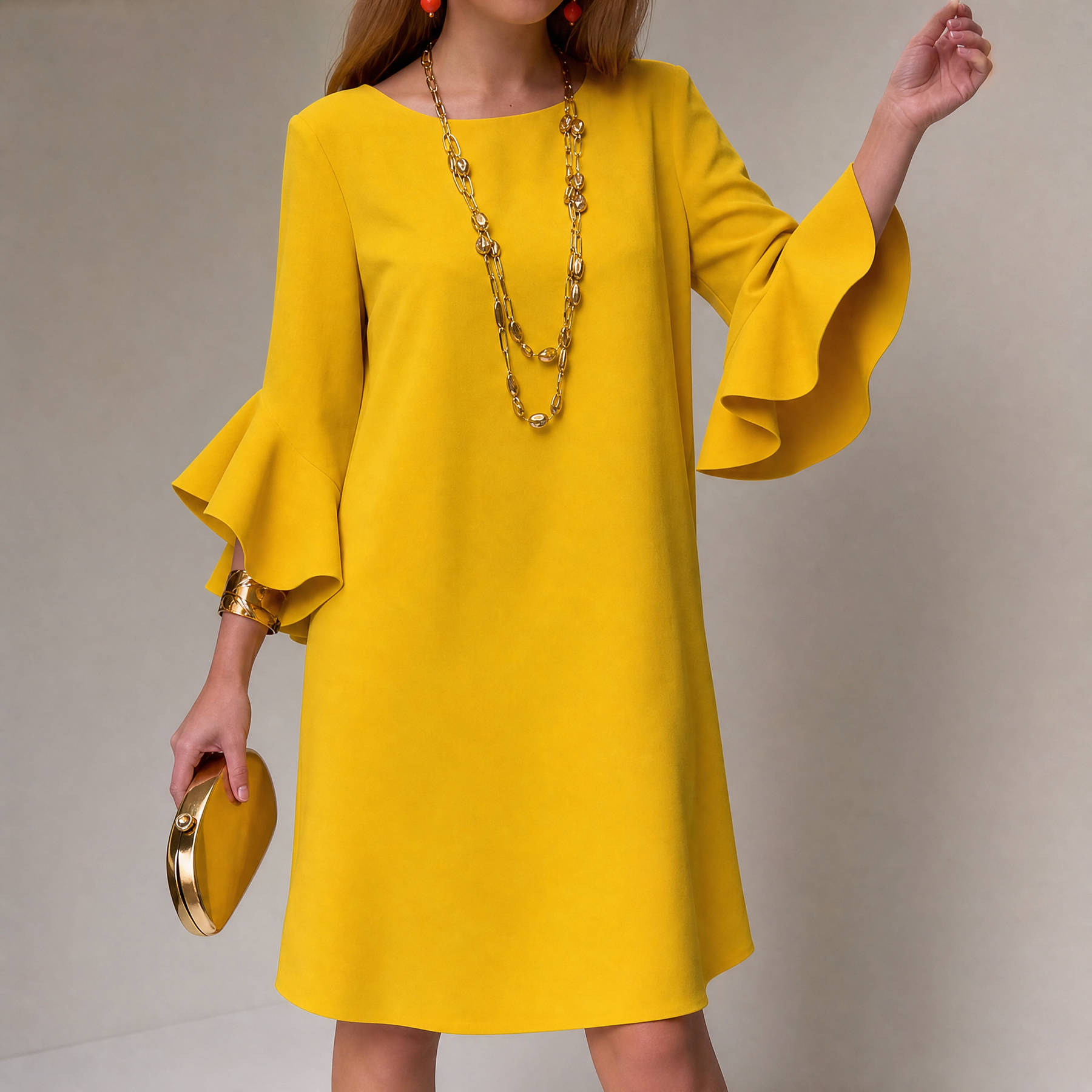 Hilaria – Women's Statement Bell Sleeve Mini Dress