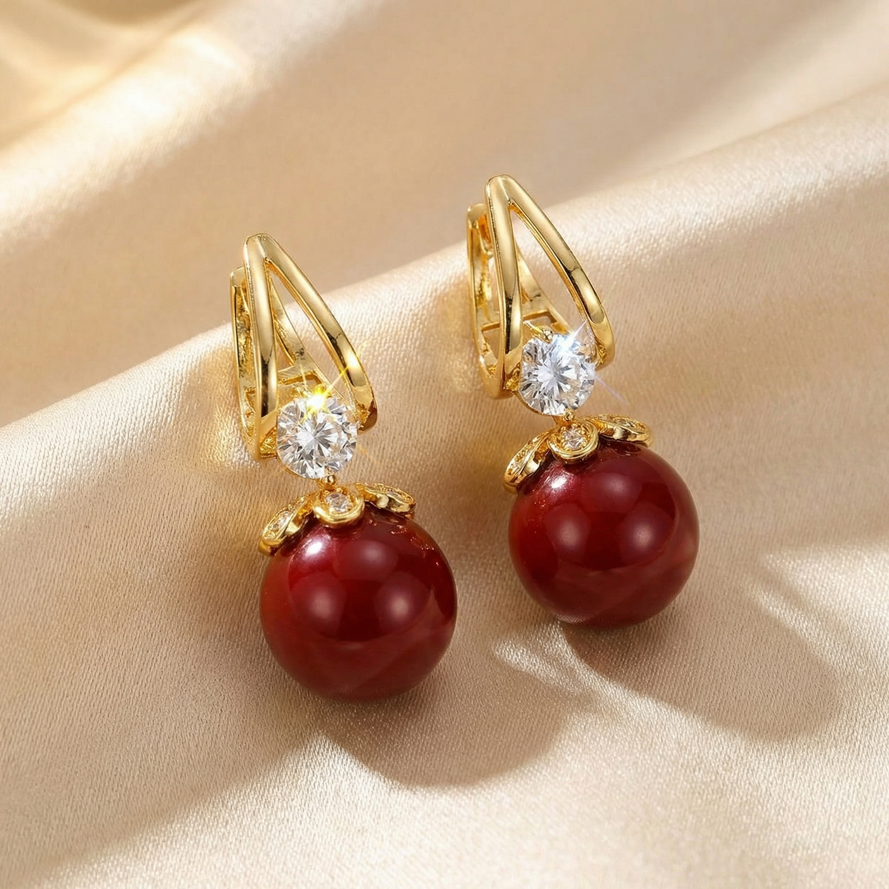 Florenza – Sparkling Pearl Drop Earrings