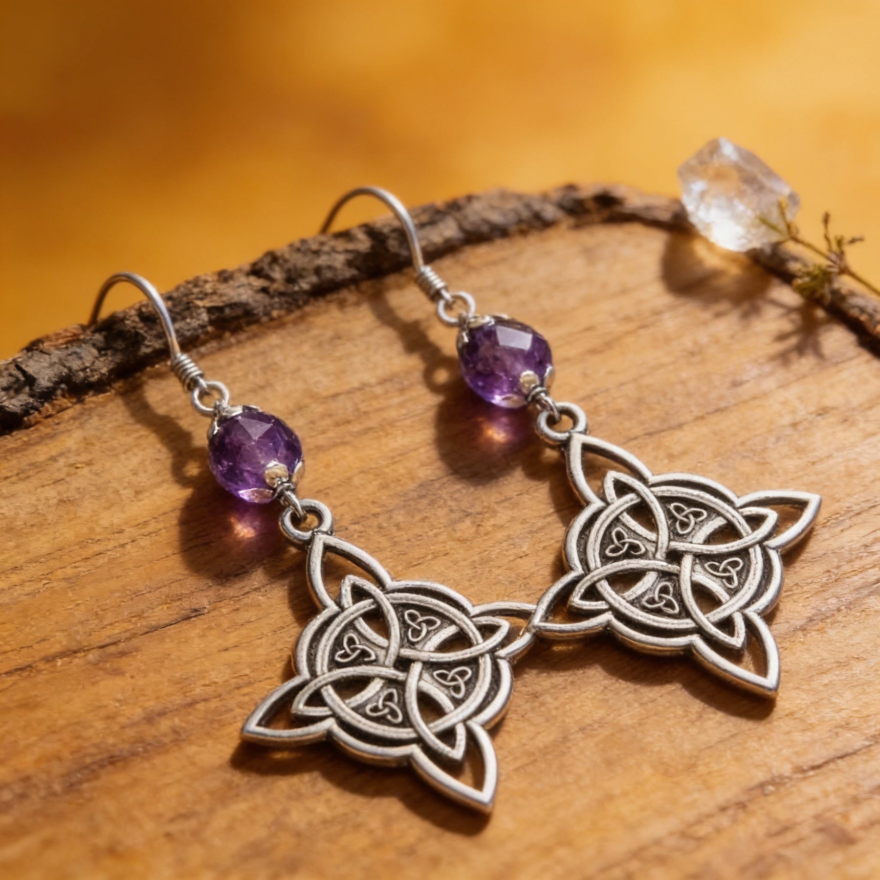 Lunavia – Celtic Knot Beaded Drop Earrings