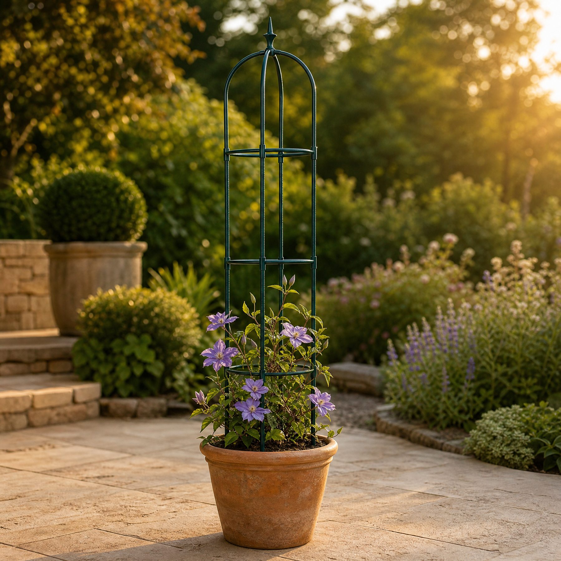 Floretta - Garden Obelisk Trellis for Climbing Plants, Plastic-Coated Steel