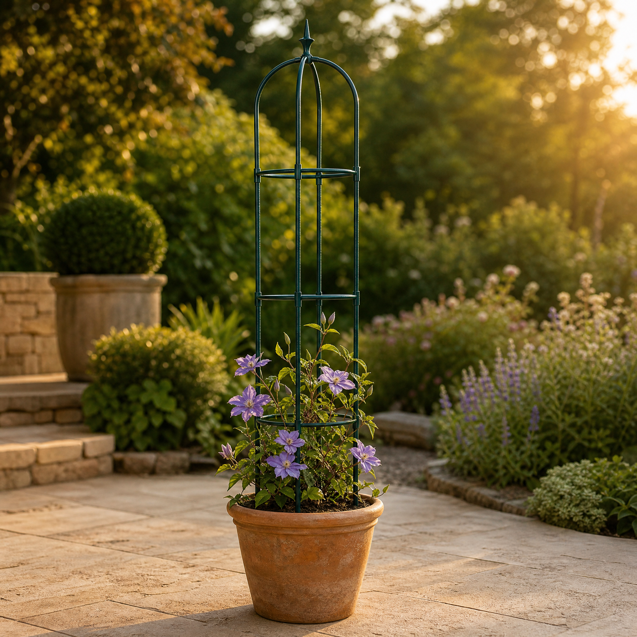 Floretta - Garden Obelisk Trellis for Climbing Plants, Plastic-Coated Steel