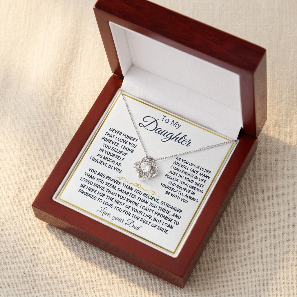 Adoria – "To My Daughter" love knot necklace gift set
