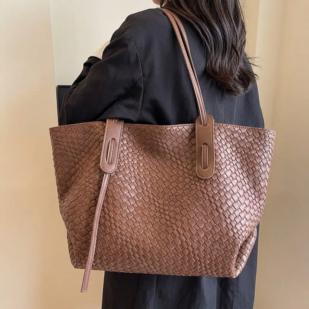 Ardenna – Woven Faux Leather Tote